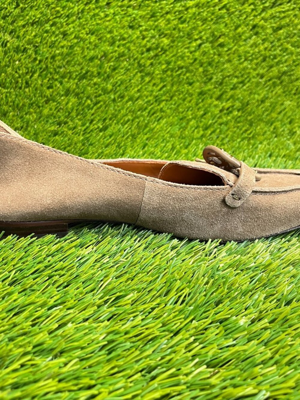 Tory Burch Miller Womens Size 8 Brown Casual Suede Square Toe Loafer Flats Shoes - Picture 4 of 10
